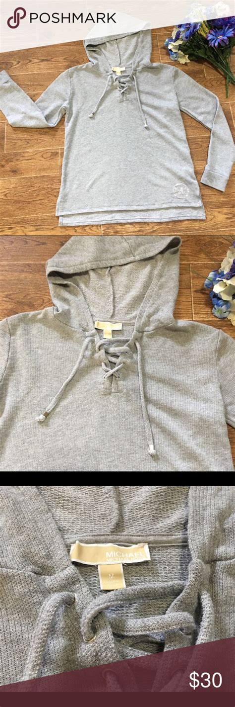 michael michael kors cotton white lace up sweatshirt